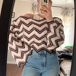 Bell sleeve afghan sweater